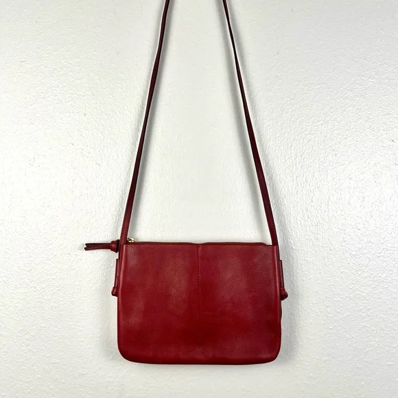 Madewell Red Leather Crossbody Bag - Picture 3 of 7
